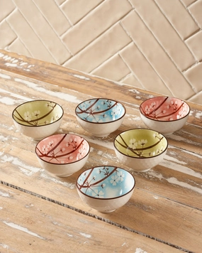 Cherry Blossom Katoris - Set of 6modern kitchen decor ,kitchen dinner set ,dinnerware 