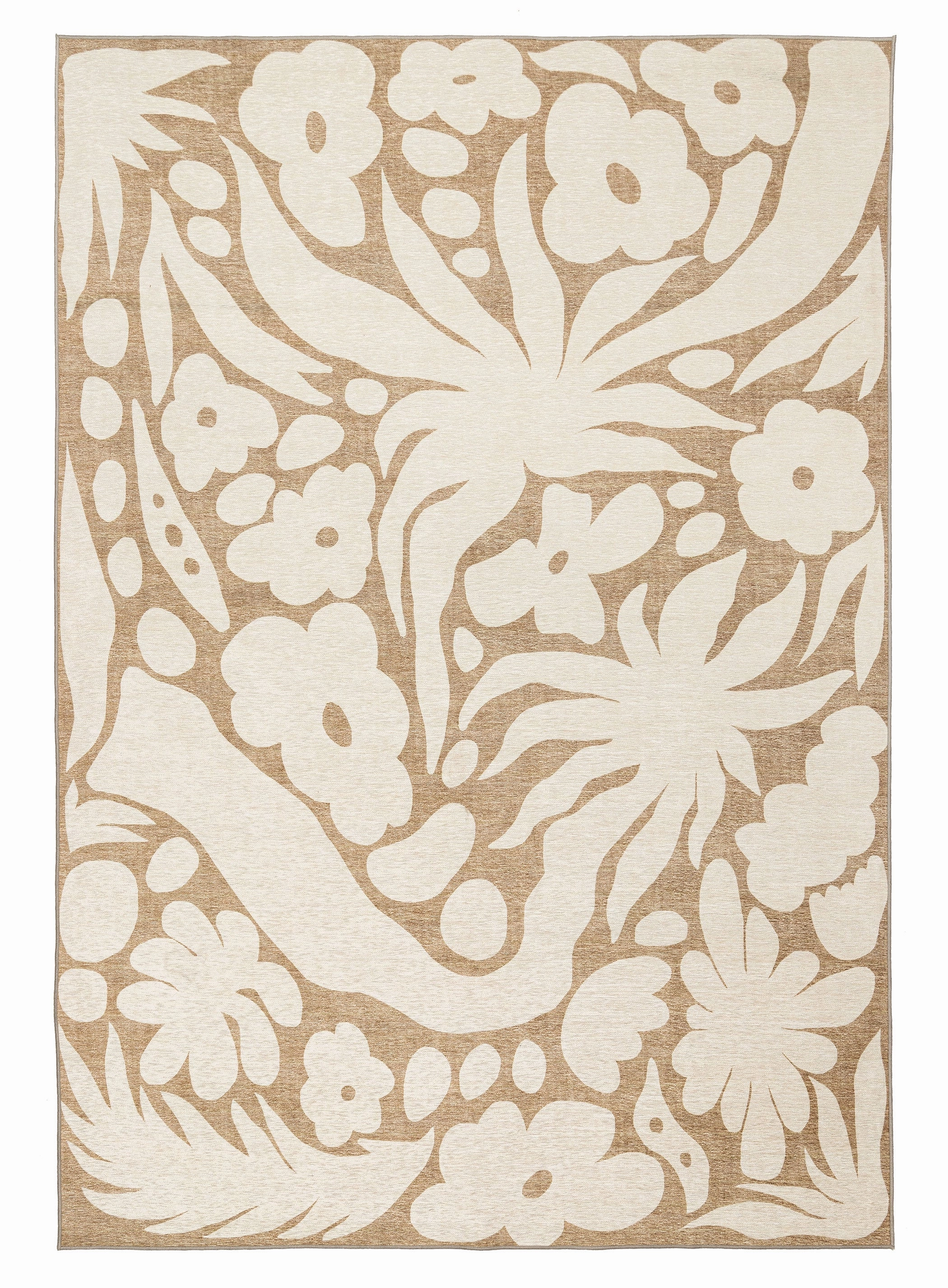 Cheska Beige Cream Indoor Outdoor Washable Rugmodern color block patchwork rug