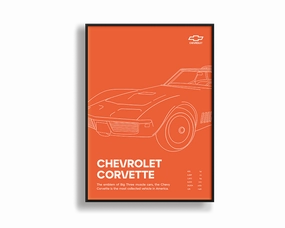 Chevrolet Corvette 02 Orangemodern abstract painting decor