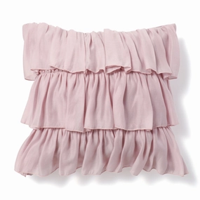 Chiffon Frill Cushion Cover 450 x 450  Pinkbedding sets ,throw blankets 