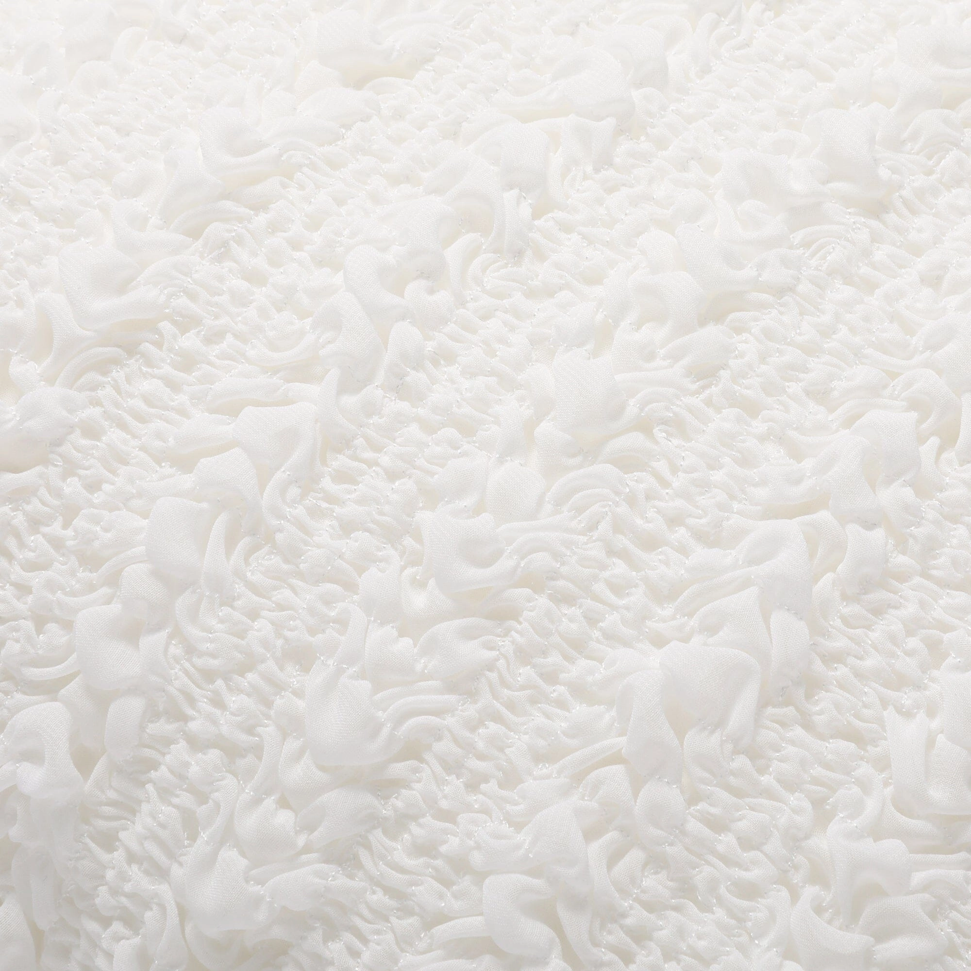 Chiffon Gather Cushion Cover 450 x 450  White