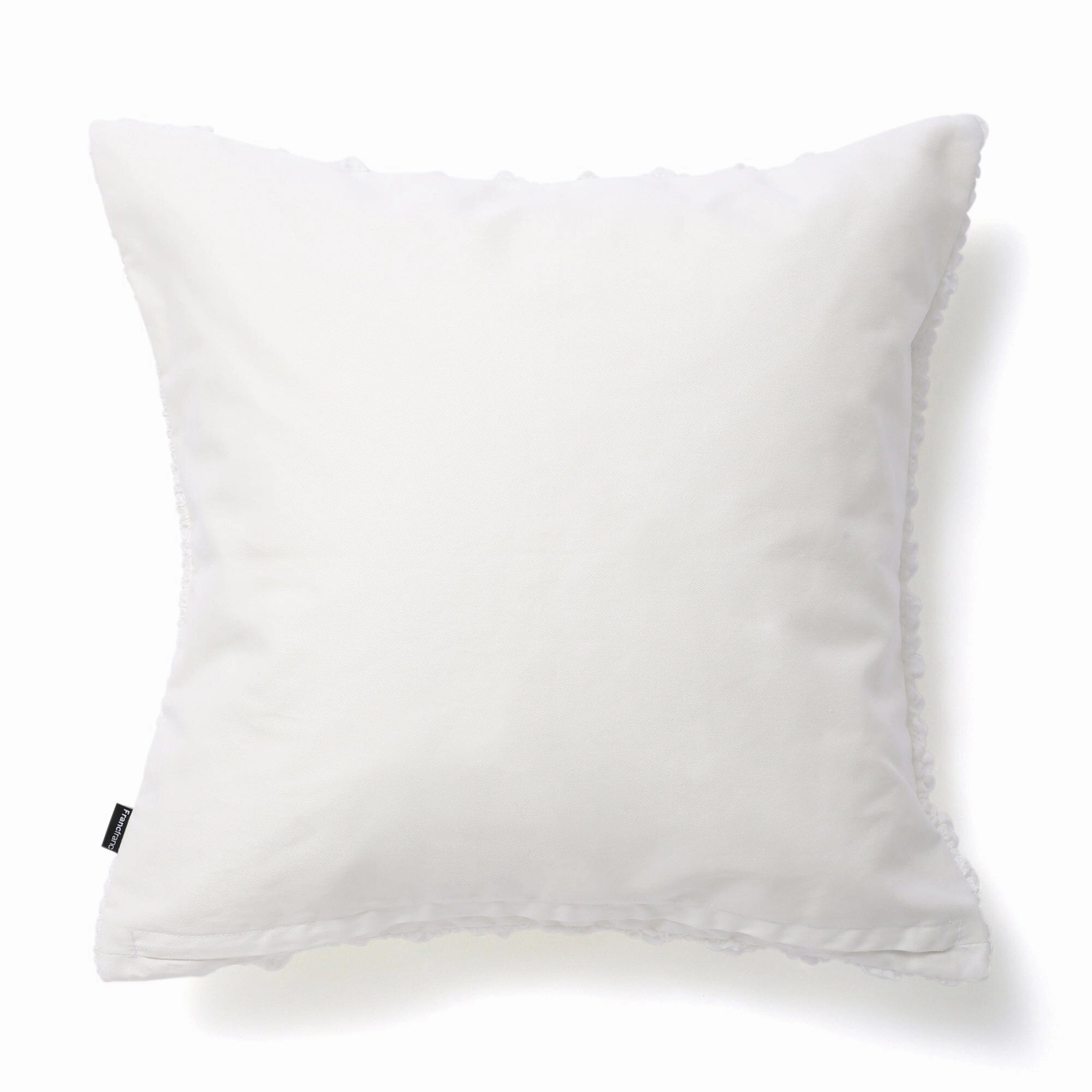 Chiffon Gather Cushion Cover 450 x 450  White