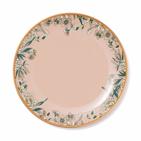 Chinoiserie Plate  Pinkhand-painted ceramic bowl