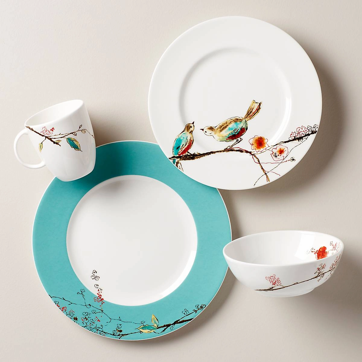 Chirp 4-Piece Place Settingmodern kitchen decor ,kitchen dinner set ,dinnerware 