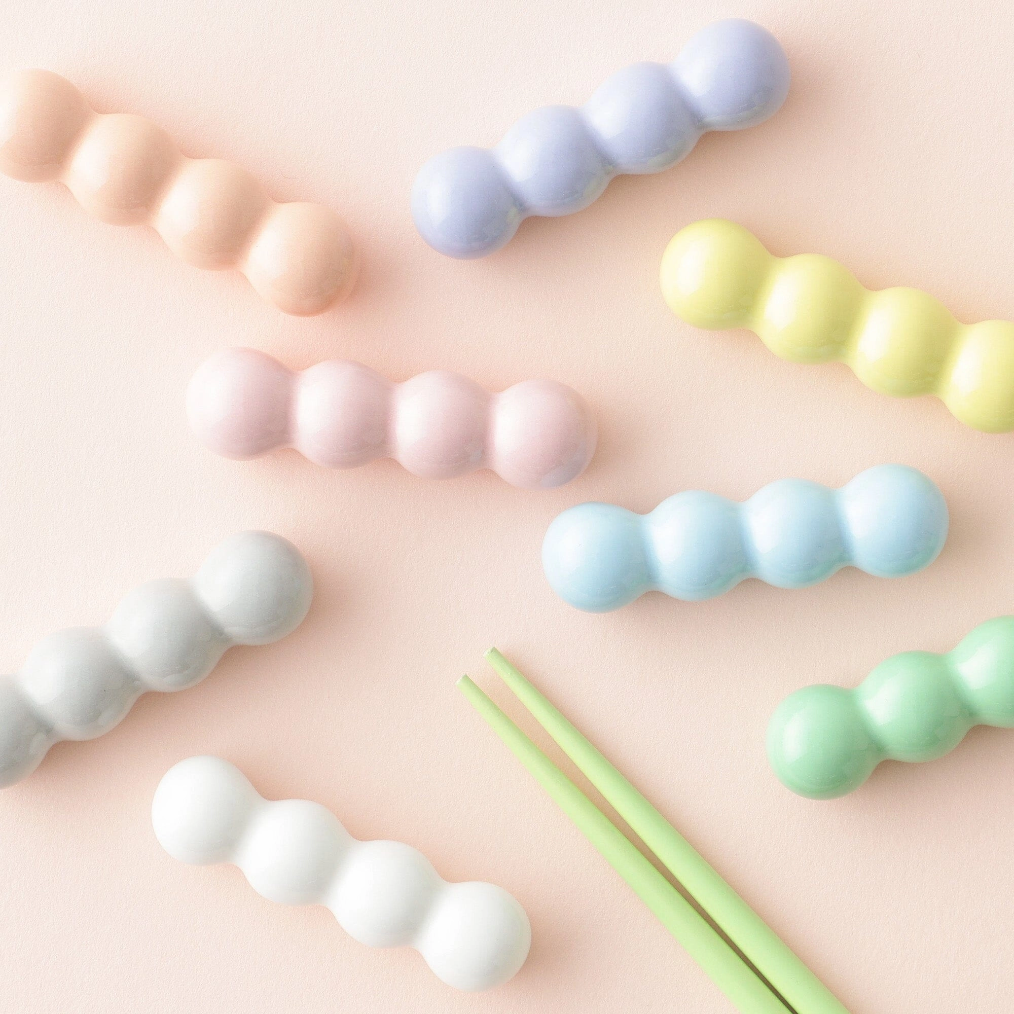 Chopstick Rests Set Of 2 Pom-Pom Blue