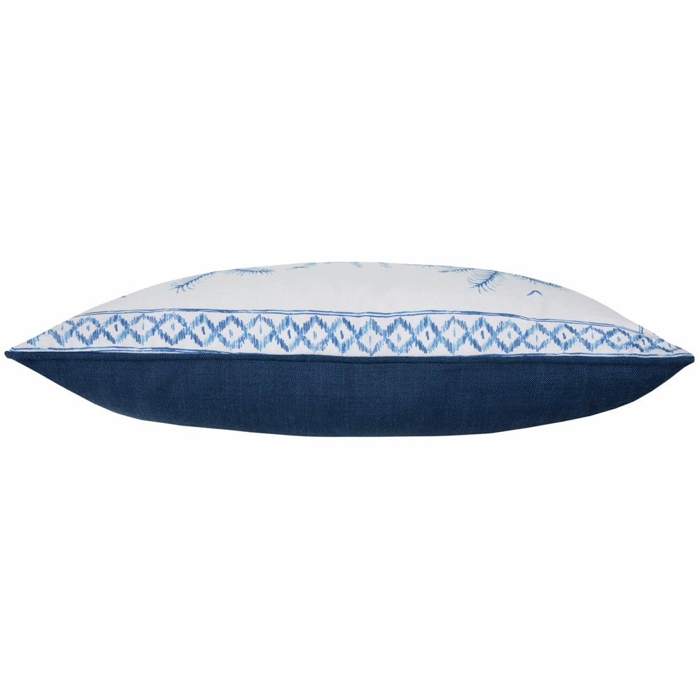 Chora Printed Piped Cushion Cobalt