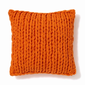 Chunky Knit Cushion Cover 450 X 450 Orangebedding sets ,throw blankets 