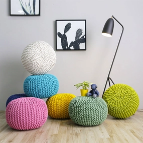 Chunky Knit Poufhome decor ,wall decor 