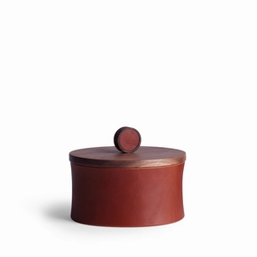 Circle Container in Walnut and Chestnut Leathernordic minimalist vase