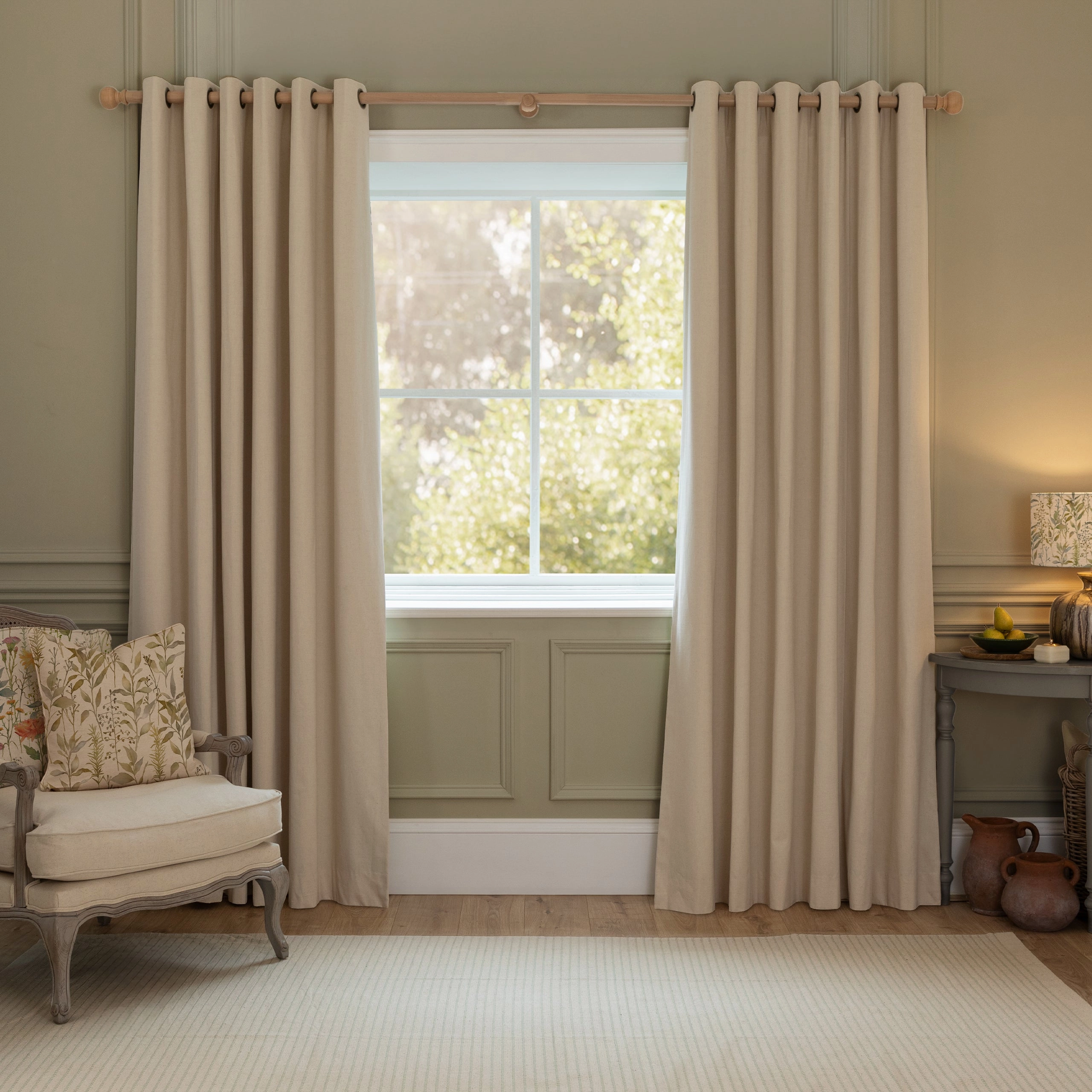 Cirsium Linen Printed Made to Measure Curtains Damson