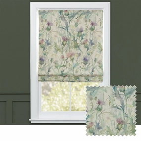 Cirsium Printed Cotton Made to Measure Roman Blinds Damson/Naturalhome decor ,wall decor 