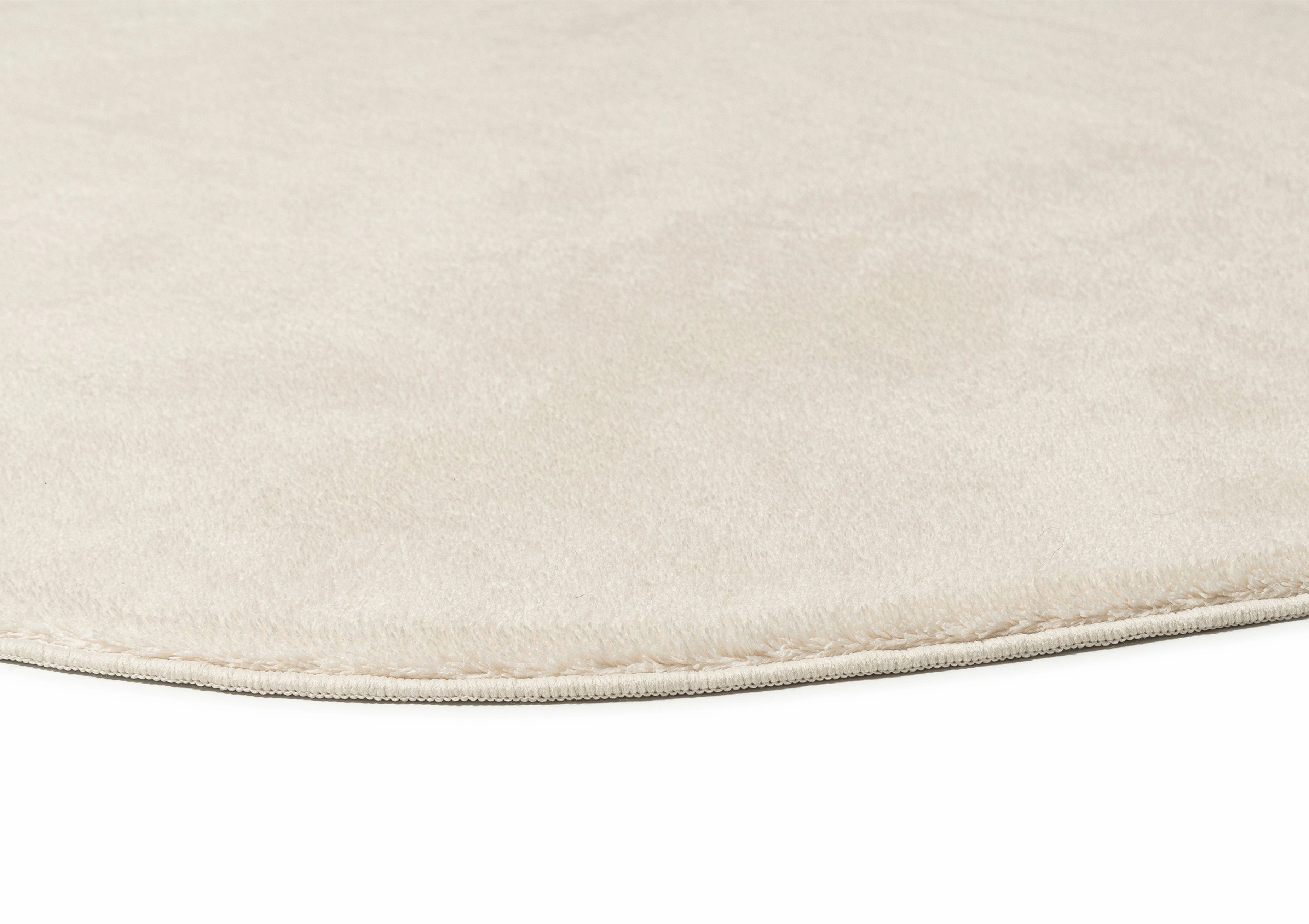 Clara Neutral Cream Irregular Round Washable Rug
