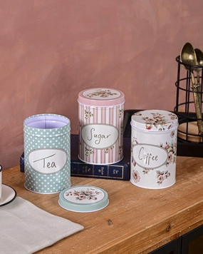 Classic Tin Storage Canisters - Set Of 3modern kitchen decor ,kitchen dinner set ,dinnerware 