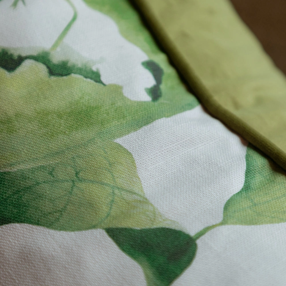 Claudia Printed Piped Cushion Green