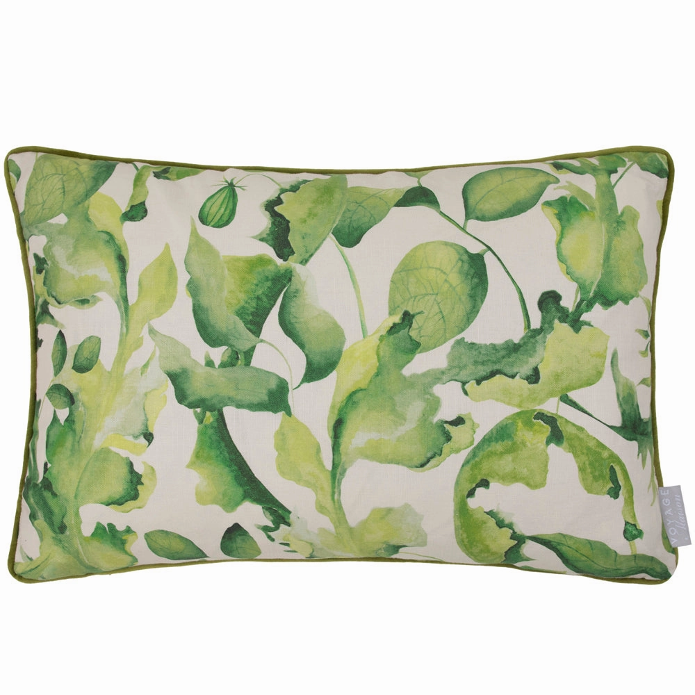 Claudia Printed Piped Cushion Green
