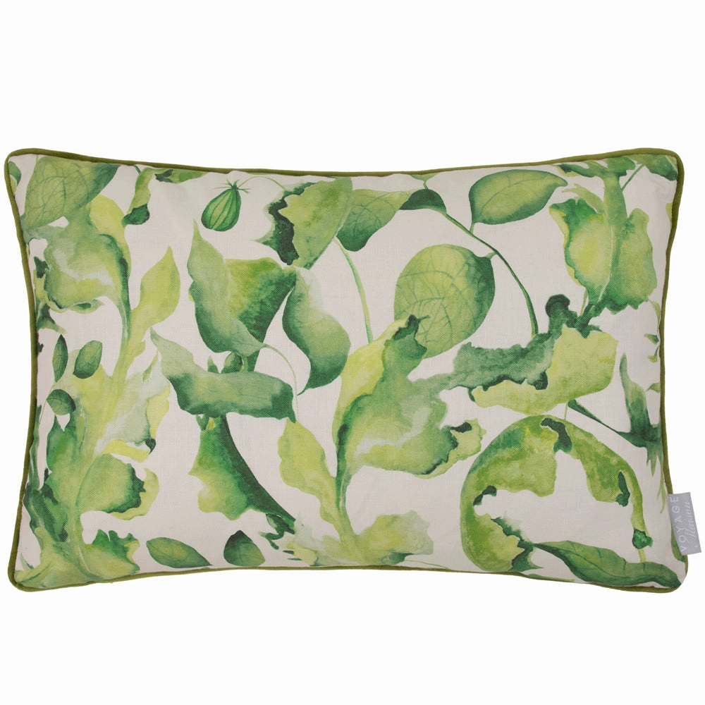 Claudia Printed Piped Cushion Green
