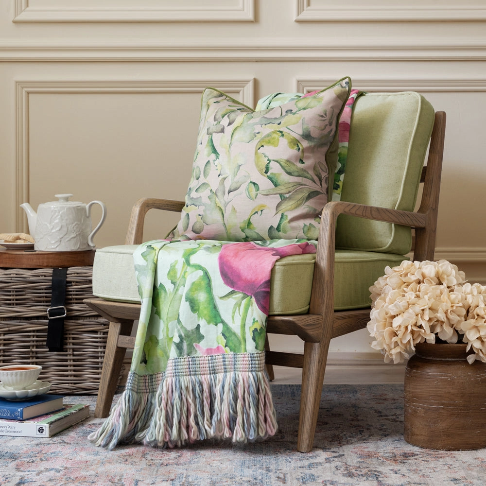 Claudia Printed Piped Cushion Sand