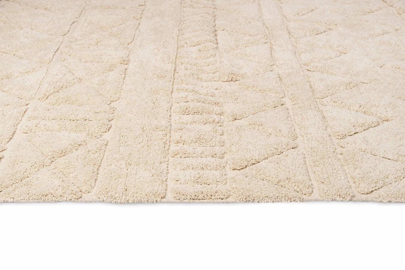 Coco Ivory Tribal Textured Washable Shag Rug