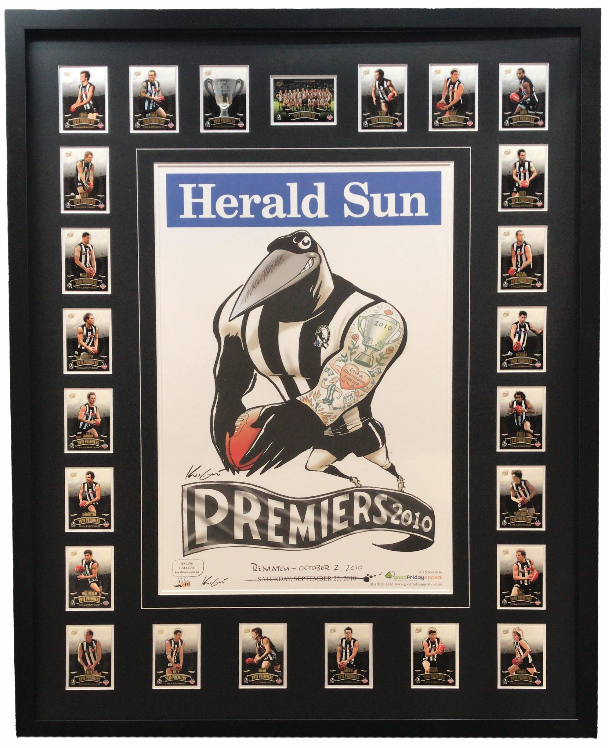 COLLINGWOOD 2010 PREMIERS HERALD SUN MARK KNIGHT OFFICIAL FRAMEDhandmade souvenirs