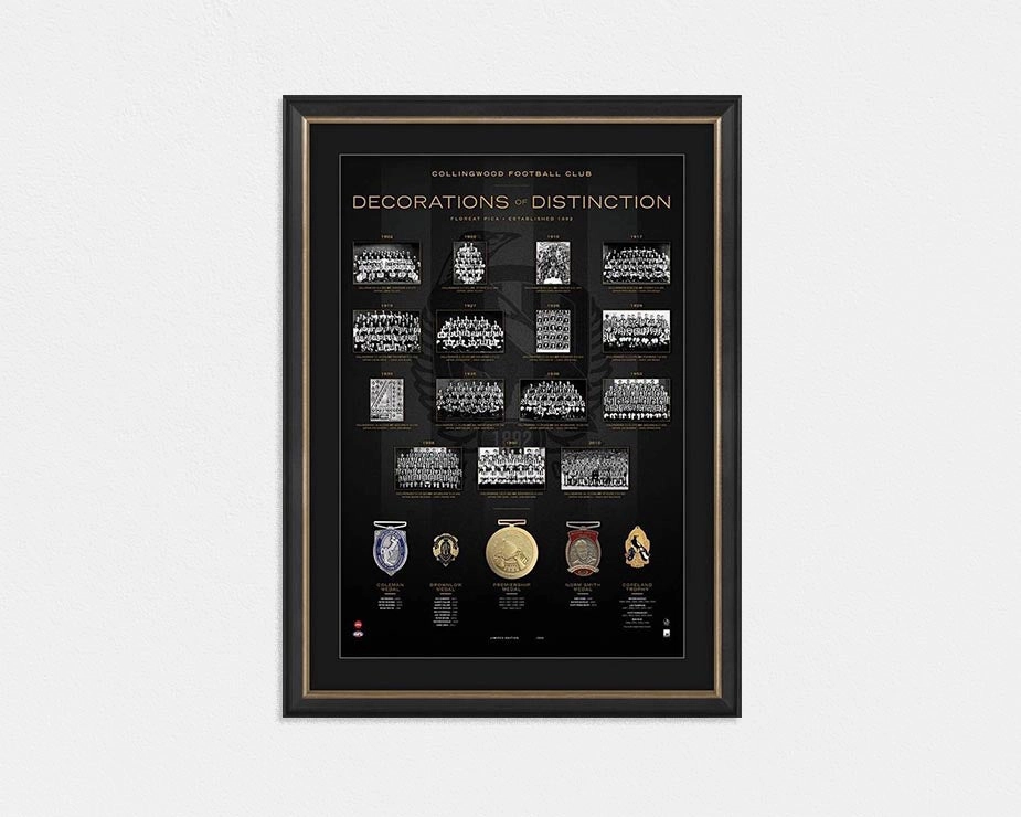 COLLINGWOOD FOOTBALL CLUB DECORATIONS OF DISTINCTIONhandmade souvenirs