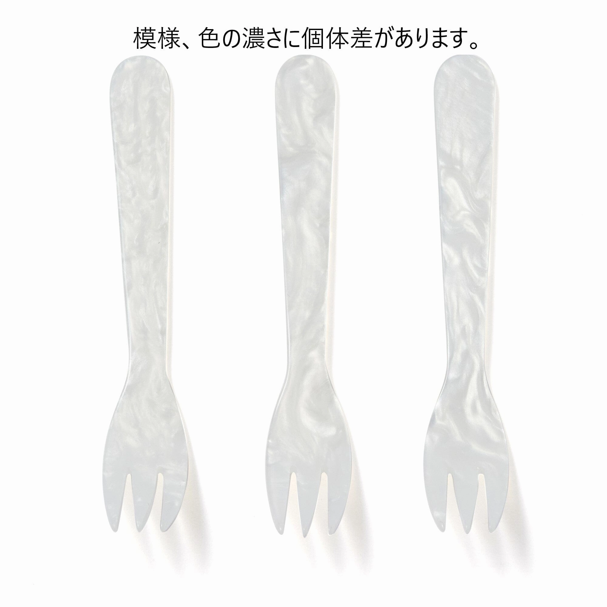 Color Marble Dessert Fork White