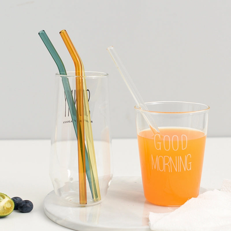 Colored Glass Drinking Straws - Set of 6