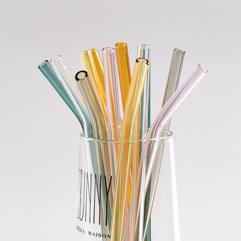 Colored Glass Drinking Straws - Set of 6