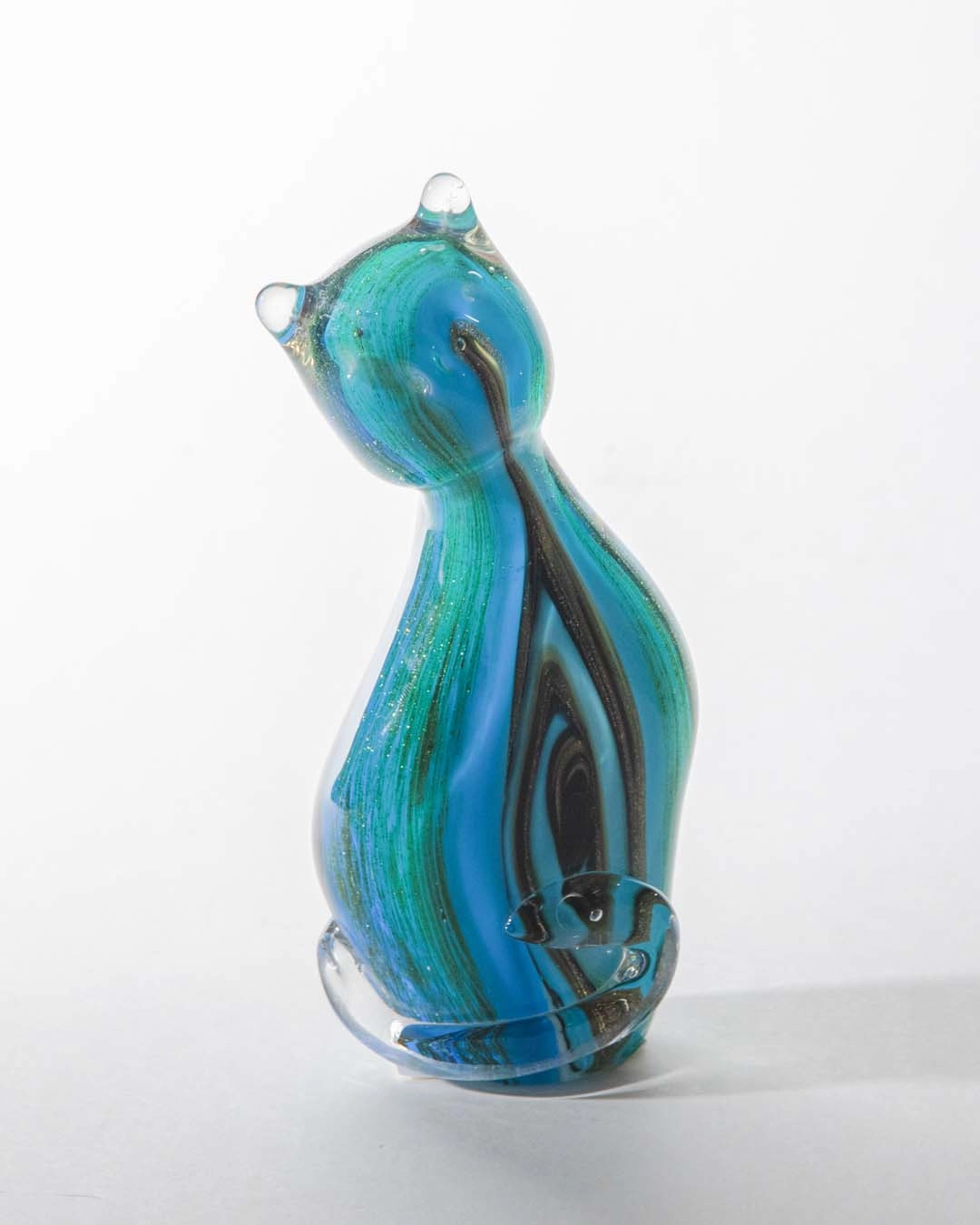 Colorful Cat Glass Figurine - Small