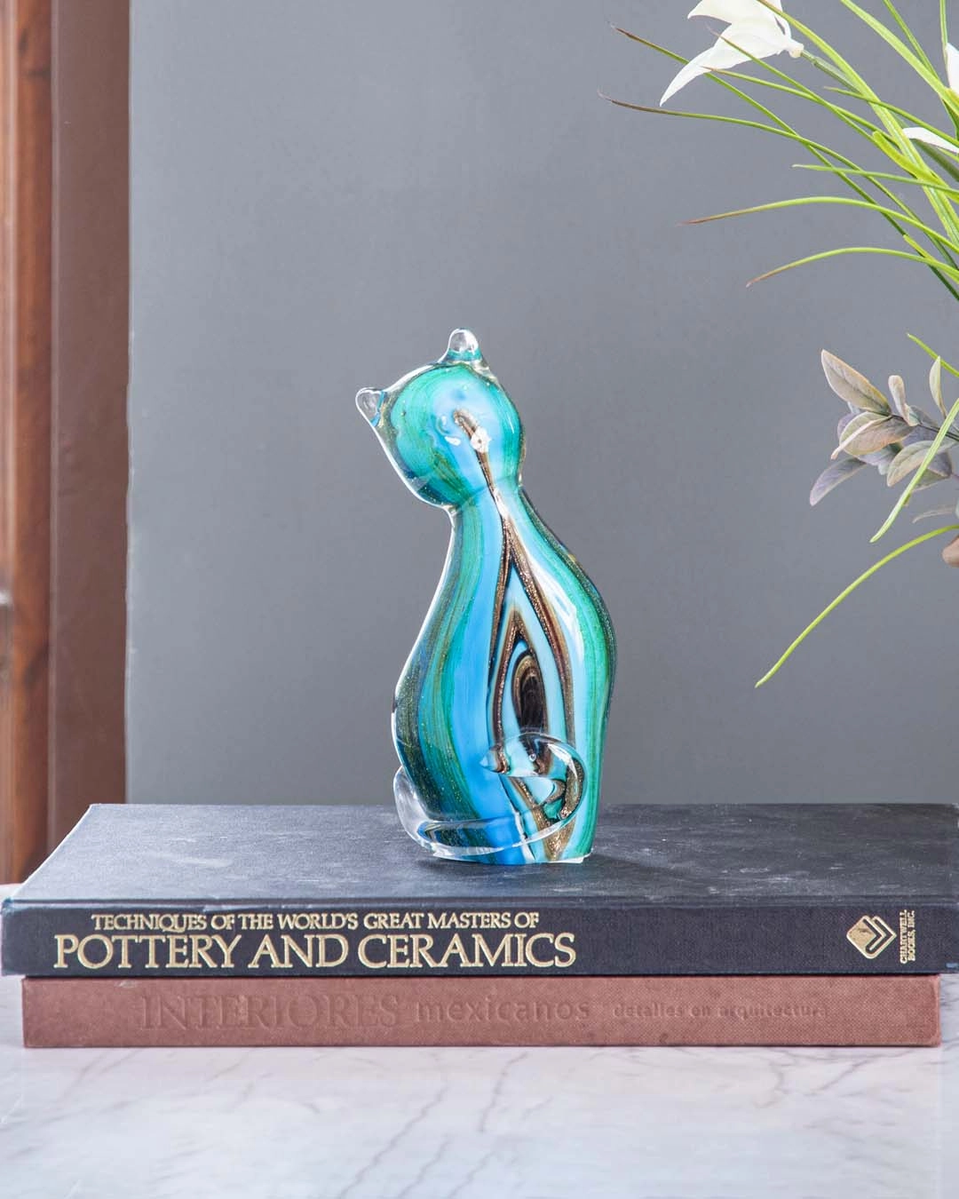 Colorful Cat Glass Figurine - Small