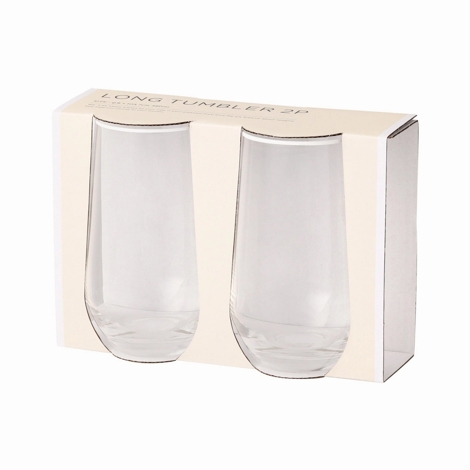 Colorrim Long Tumbler 2P Clearglass cups ,personalized mugs 