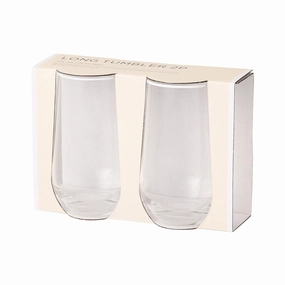 Colorrim Long Tumbler 2P Clearglass cups ,personalized mugs 