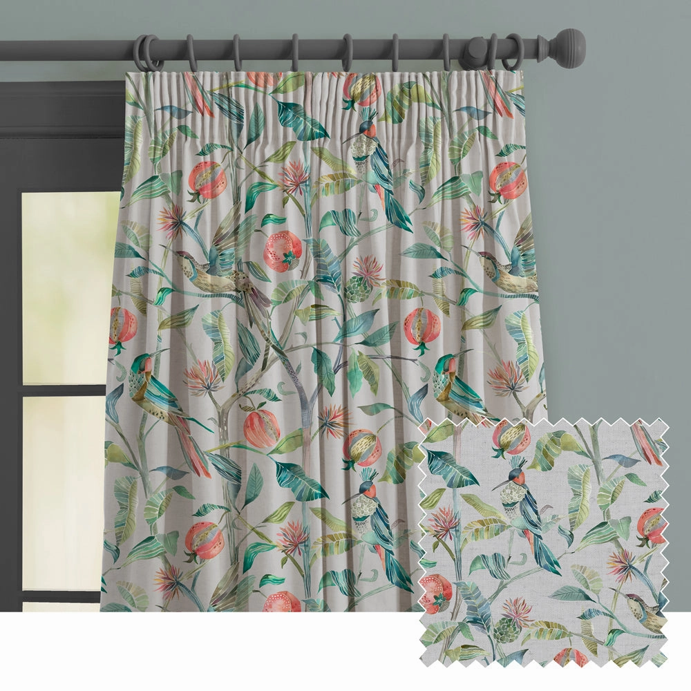 Colyford Fiona Printed Made to Measure Curtains Silverbedding sets ,throw blankets 