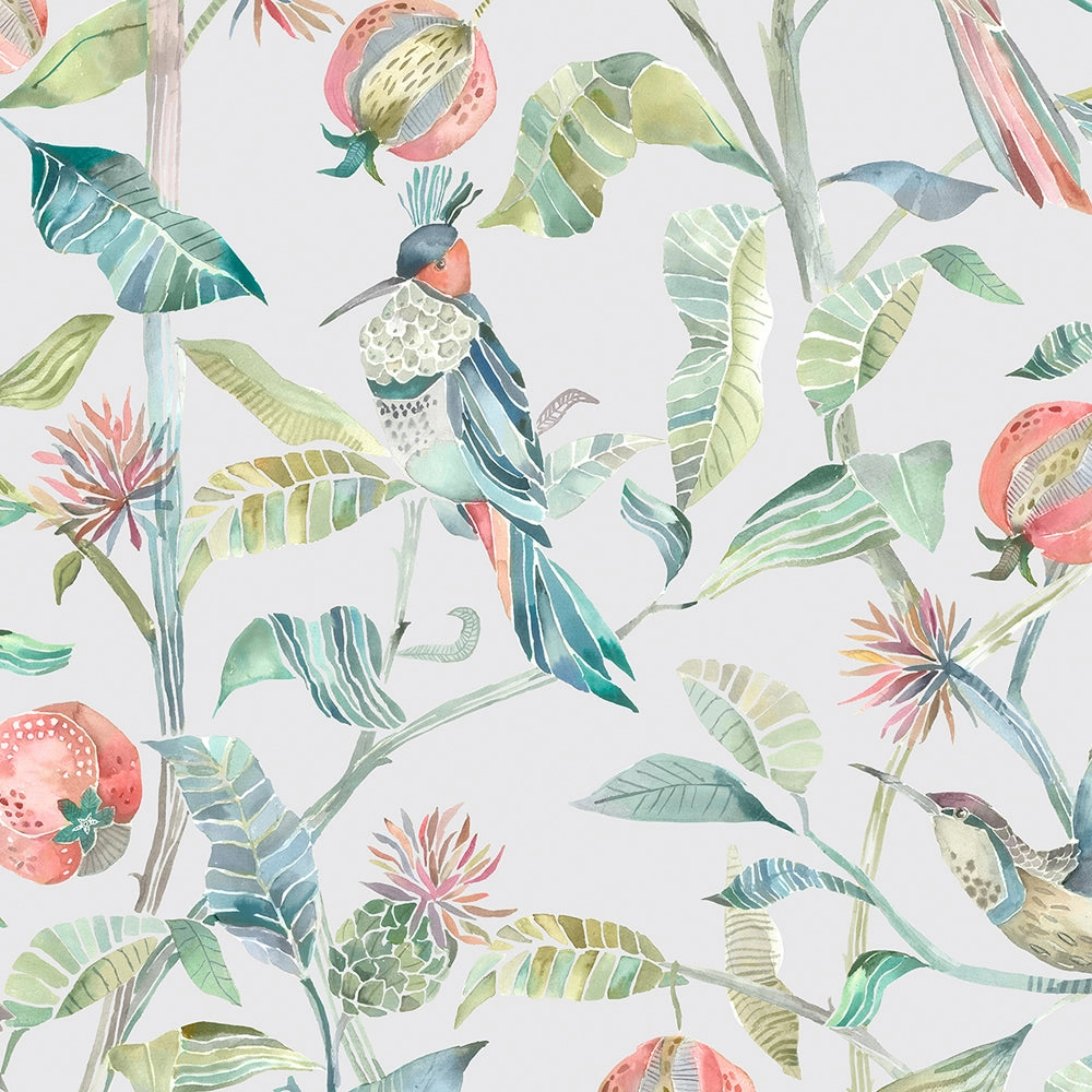 Colyford Printed Cotton Made to Measure Roman Blinds Silver