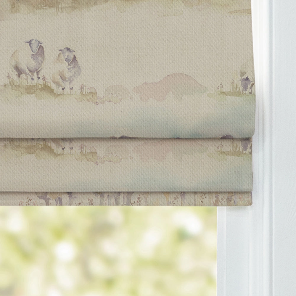 Come By Printed Linen Made to Measure Roman Blinds Natural