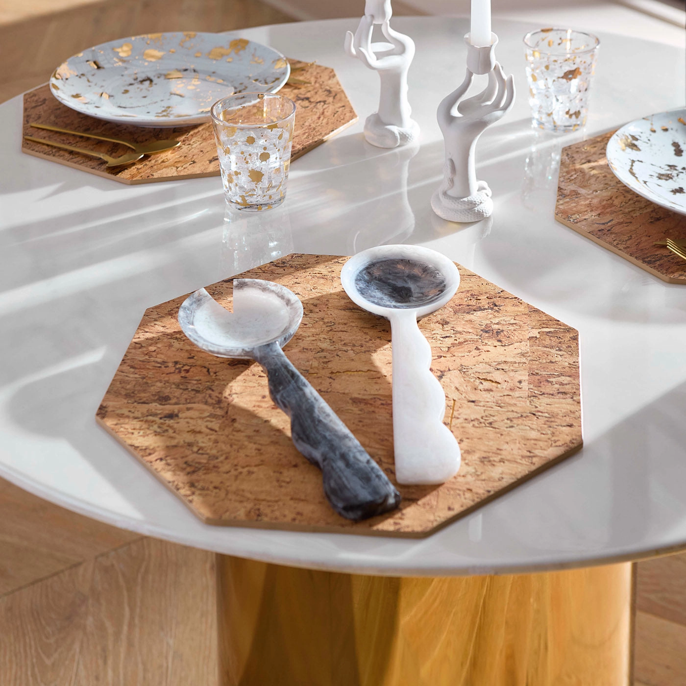 Como Black & White Ripple Salad Serving Set