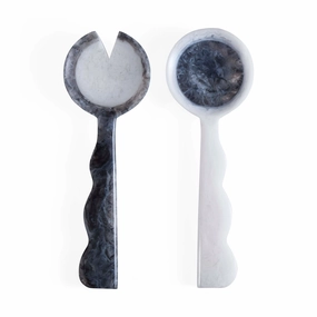 Como Black & White Ripple Salad Serving Setmodern kitchen decor ,kitchen dinner set ,dinnerware 