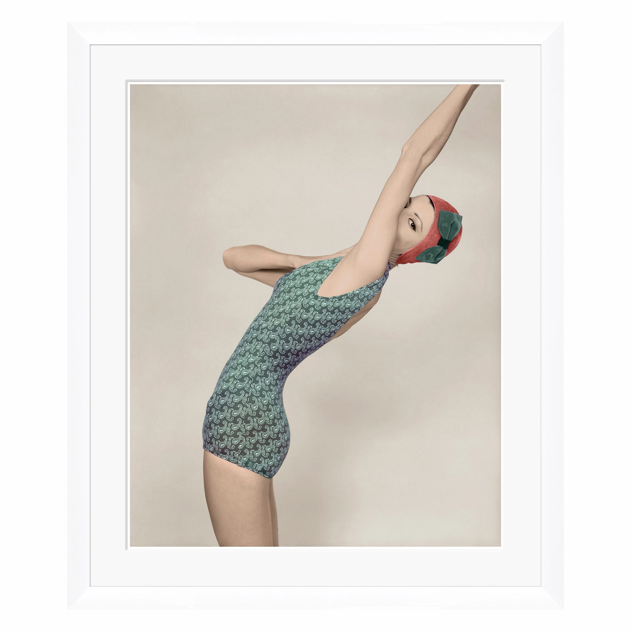 Conde Nast Collection, Model Wearing a Green Paisley Bathing Suitnordic style wall decor