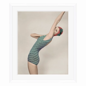 Conde Nast Collection, Model Wearing a Green Paisley Bathing Suitnordic style wall decor