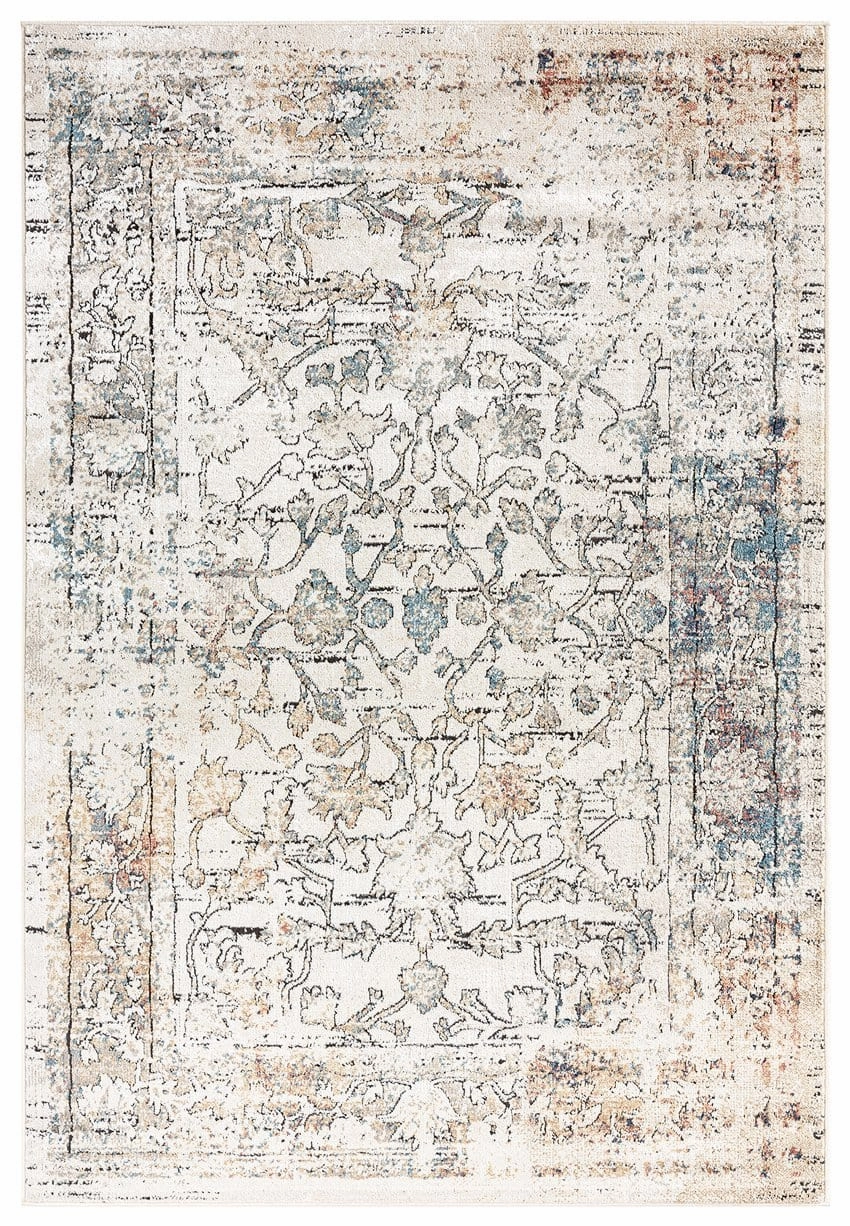 Constance Beige And Blue Distressed Floral Rugmodern color block patchwork rug