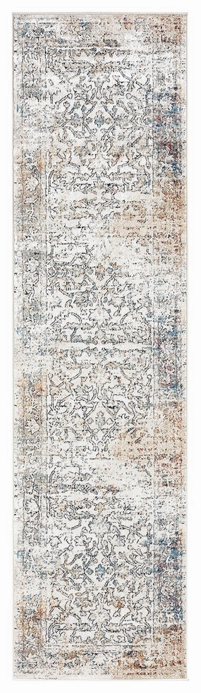 Constance Beige And Blue Distressed Floral Runner Rugmodern color block patchwork rug