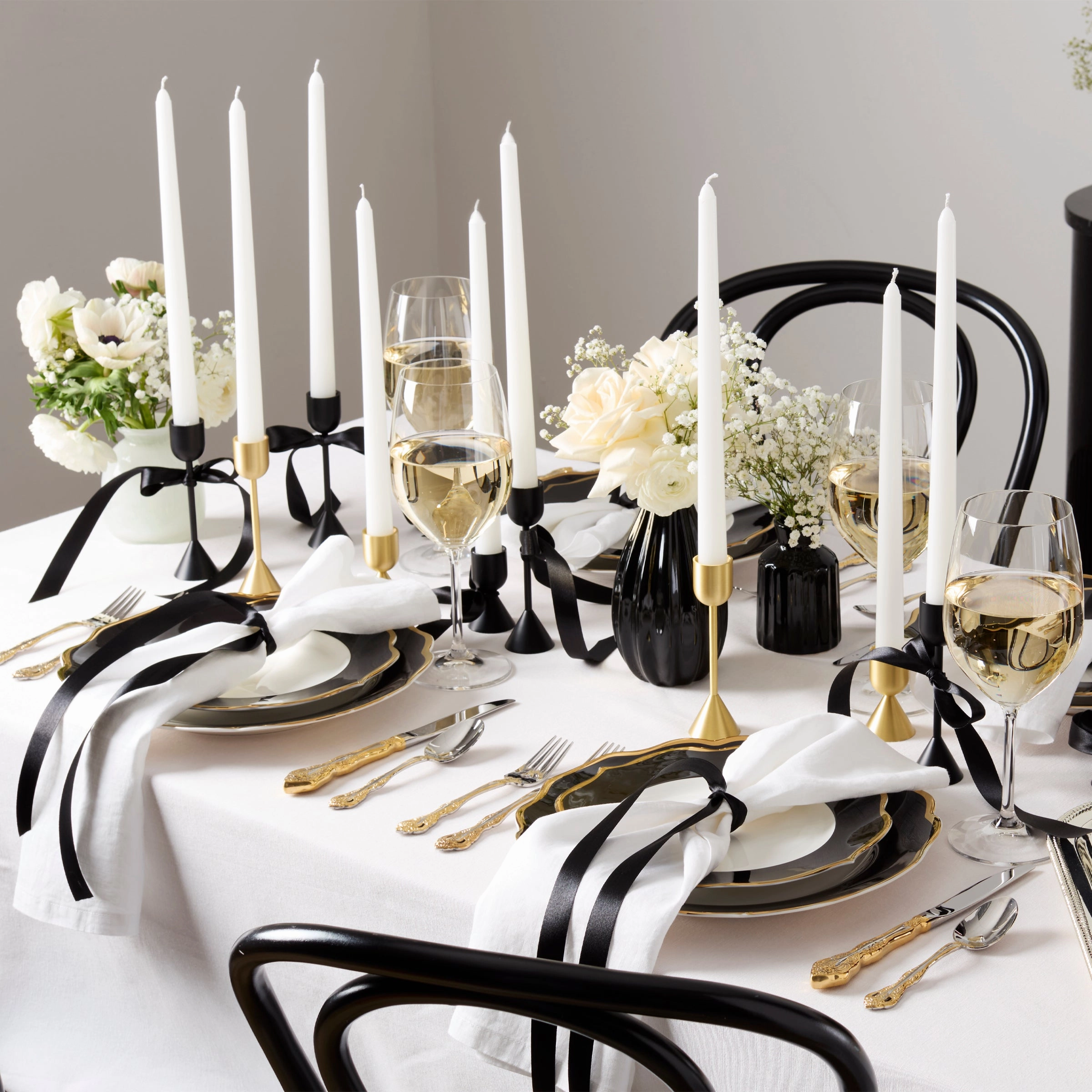 Contempo Luxe Black Dinner Plates - Set of 4