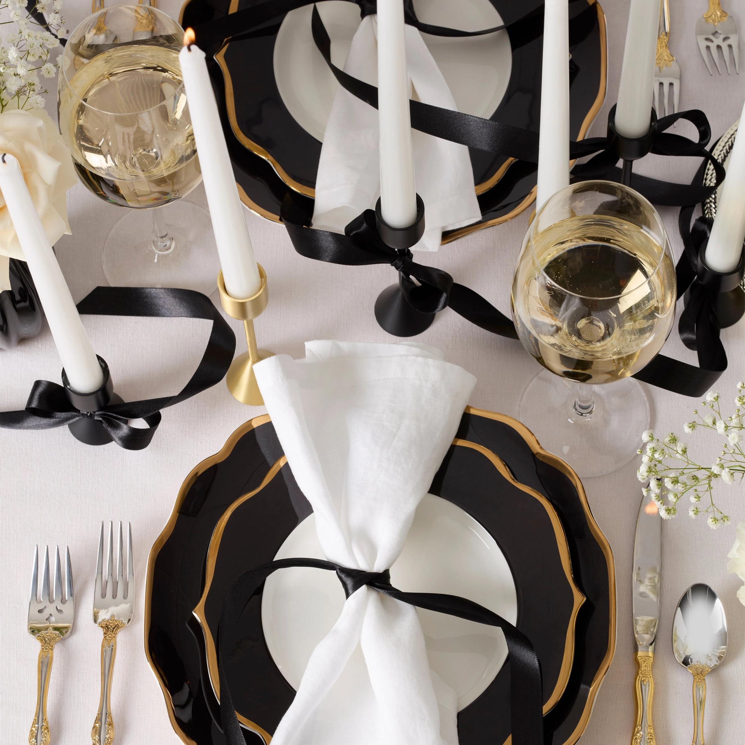 Contempo Luxe Black Dinner Plates - Set of 4
