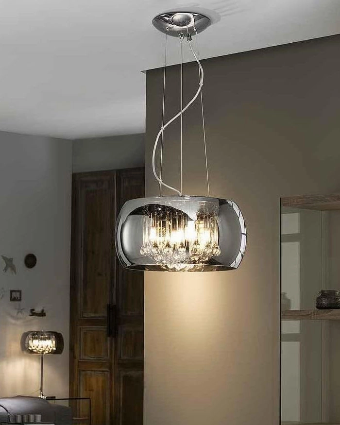 Contemporary Crystal Cluster Pendant Light