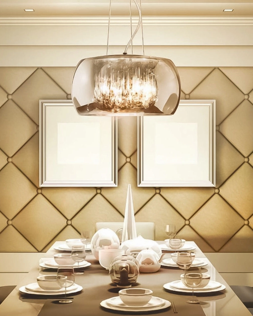 Contemporary Crystal Cluster Pendant Light