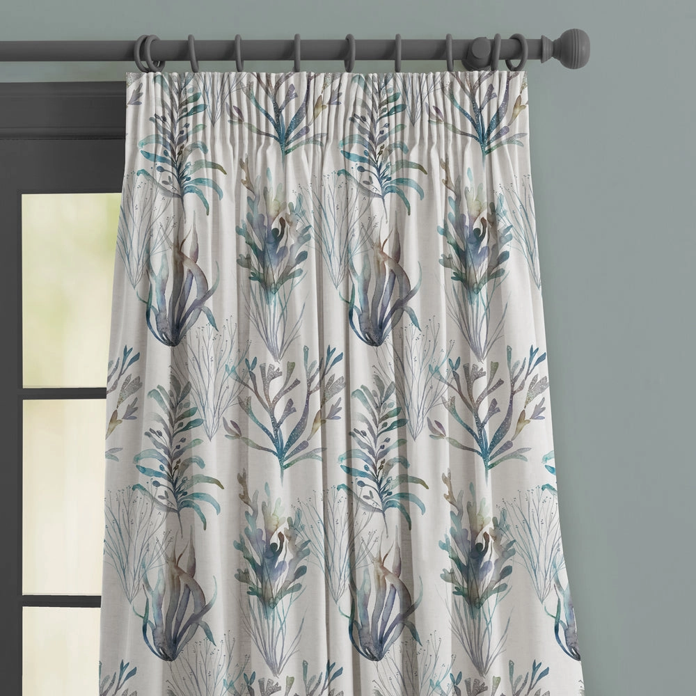 Coral Reef Cream Printed Made to Measure Curtains Slate