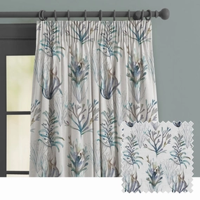 Coral Reef Cream Printed Made to Measure Curtains Slatebedding sets ,throw blankets 