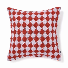 Cotton Diamond  Cushion Cover 450 X 450 Purple X Redbedding sets ,throw blankets 