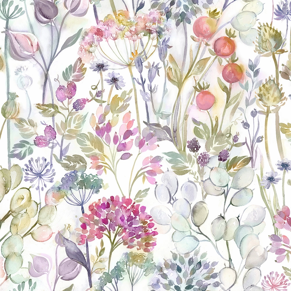 Country Hedgerow Linen Printed Made to Measure Curtains Lotus