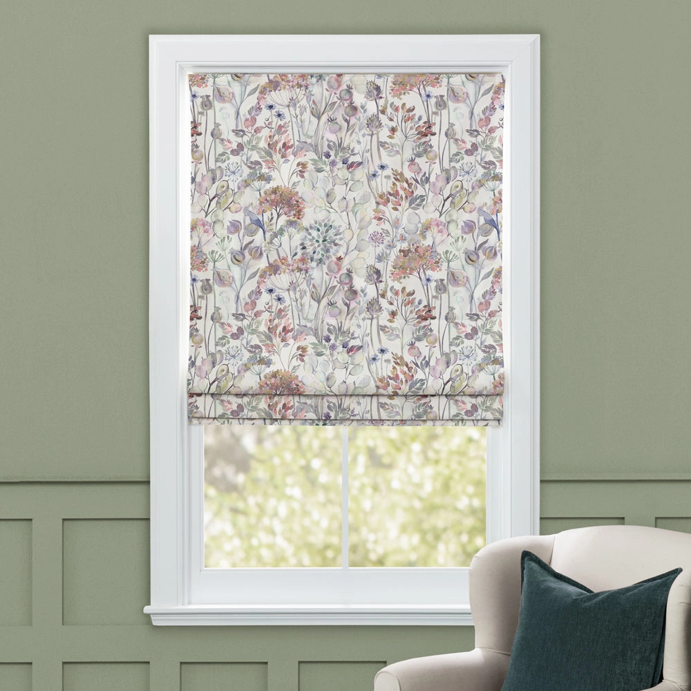Country Hedgerow Printed Cotton Made to Measure Roman Blinds Dusk/Cream