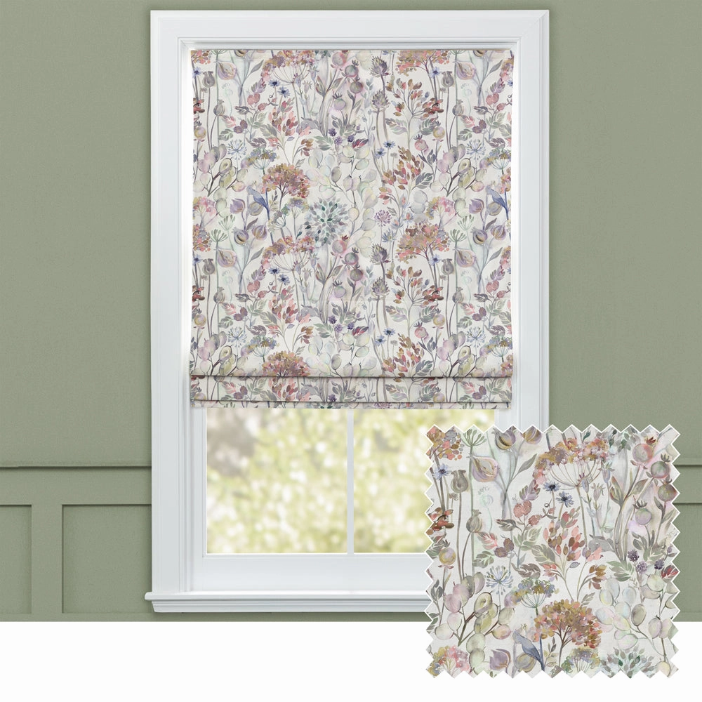 Country Hedgerow Printed Cotton Made to Measure Roman Blinds Dusk/Creambedding sets ,throw blankets 